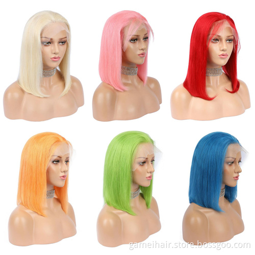 Transparent HD 613 Ombre Bob Half Lace Front Wig Human Hair Blonde Human Hair Full Lace Wig Blonde 613 Hd Lace Frontal Bob Wig